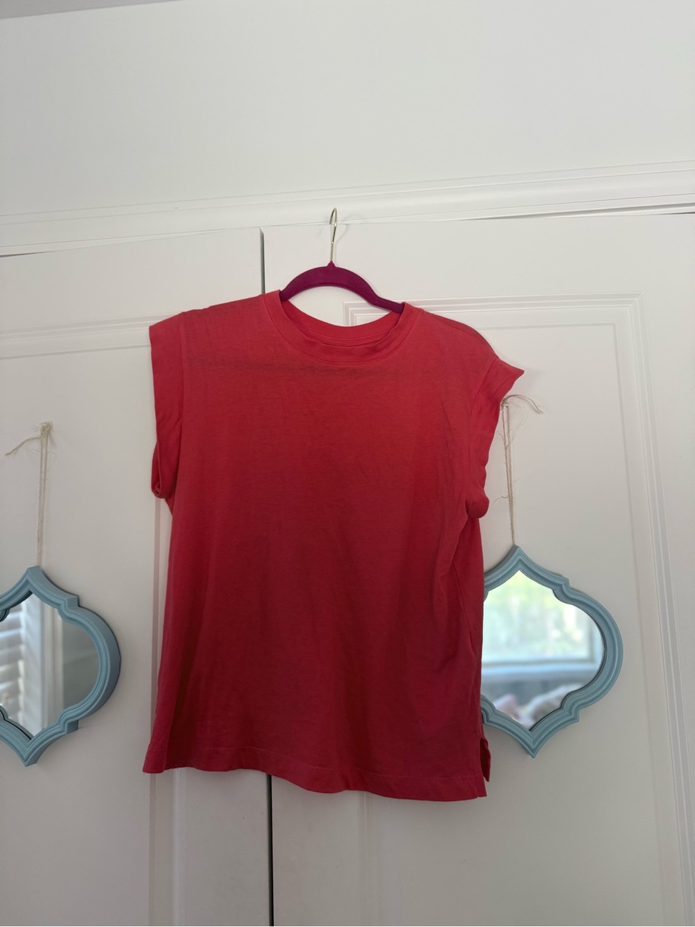 a new day Coral Cap Sleeve Crewneck Top